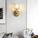 Axyaa Nordic Copper Crystal Wall Lamp for Living Room Bedroom Staircase