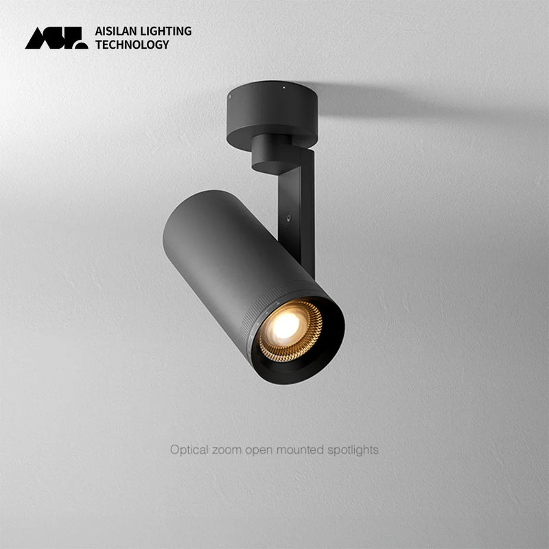 Axyaa 12W Dimmable LED Ceiling Spotlight, Adjustable Beam Angle, CRI97, Matt Black