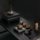 Axyaa Chinese Ceramic Vase & Planter Set - Retro Flower Tea Tray Ornaments for Home Decor