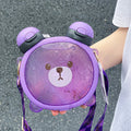Axyaa Bear Water Bottle 750ml - Cute Double Sided Design, BPA-Free Tritan, Portable with Straw