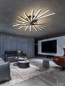 Axyaa Modern LED Ceiling Chandeliers - Dimmable Living Room Lighting Fixtures