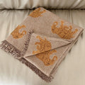 Axyaa 4-Layer Cotton Gauze Fringed Blanket for Spring & Summer