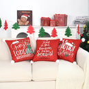 Axyaa Nordic Red Velvet Christmas Pillowcase 45x45 - Letter Printed Sofa Cushion Cover