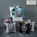 Axyaa Black Grey Skull Face Pillowcase for Halloween Living Room Decor