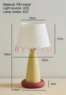 Memphis Ceramic Table Lamp with Nordic Fabric Shade for Bedroom, Living Room - Axyaa