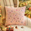 Axyaa Gold Snowflake Plush Pillowcase for Christmas Home Decor