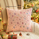 Axyaa Gold Snowflake Plush Pillowcase for Christmas Home Decor