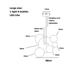 Axyaa Black White Glass Chandelier: Artistic Bubble LED Lighting for Large Living Room