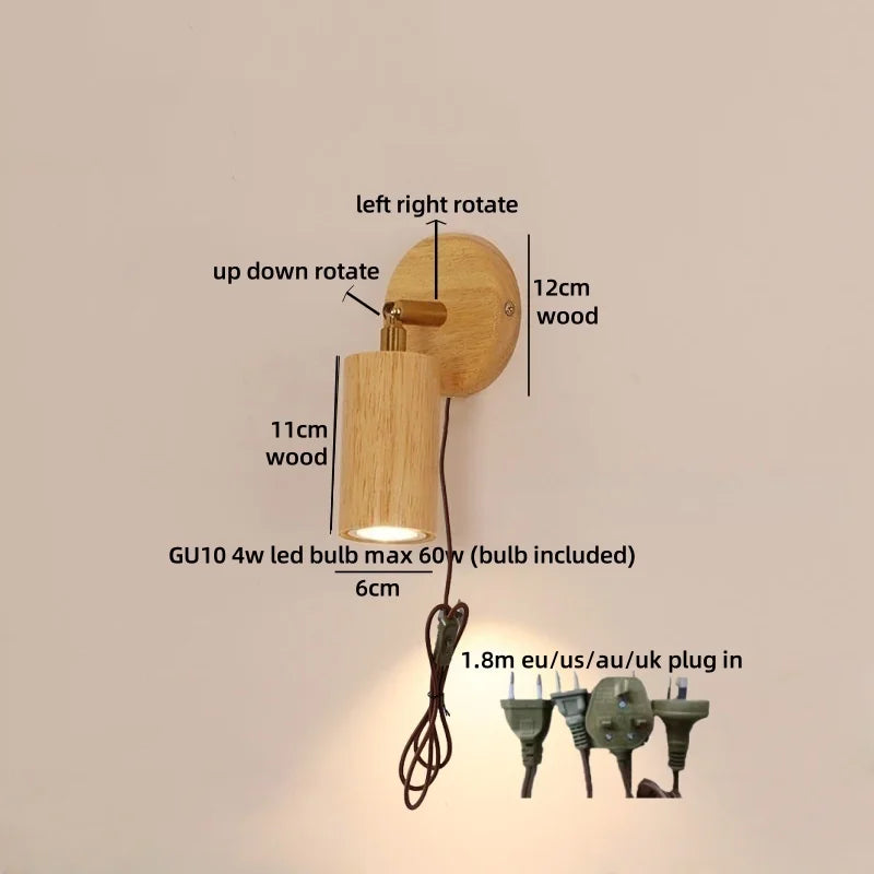 Axyaa Yellow Travertine Stone Wall Light Up Down Rotate Bedside Lamp