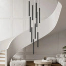 Axyaa Tubular LED Stair Chandelier for Duplex Building Villa Loft Lighting