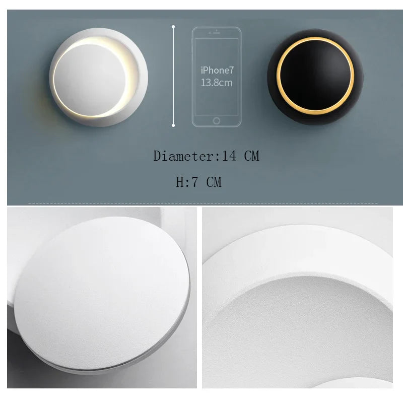 Axyaa Rotatable LED Wall Lamp for Living Room & Bedroom - Modern, 5W