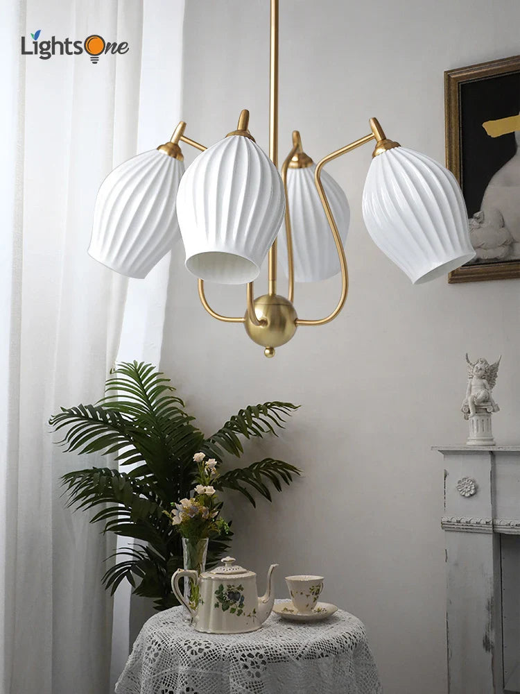 Axya Ceramic Art Chandelier: Simple Italian Aesthetic for Living & Dining Rooms