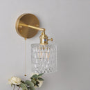 Axyaa Brass LED Wall Sconce Pull Chain Switch Nordic Stair Light Fixtures