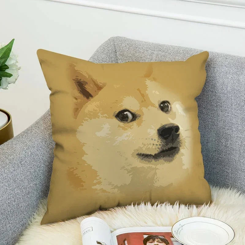 Axyaa Shiba Inu Pillow Cover for Decorative Home and Car Cushions