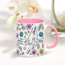 3D Effect Flowers Cup Holding Hands Personalized Name Mug for Children, Mother's Day Gift
