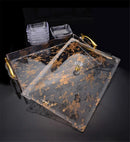 Axya Gold Candy Nut Box: European Snack Tray Acrylic Fruit Plate