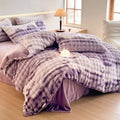 Axyaa Gradient Bubble Velvet 4-Piece Bedding Set in Anti-Static Thickened Velvet