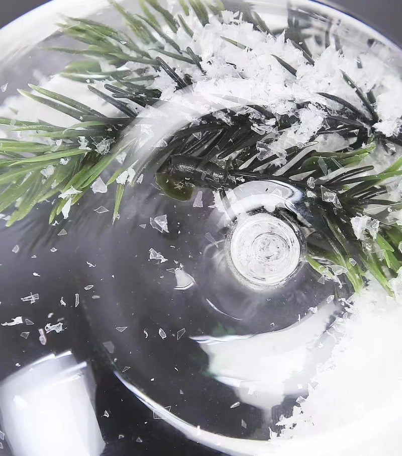Axya Christmas Tree & Snow Clear Glass Cup Set - 350ml Double Wall Heat-resistant Mug