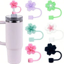 Flower Silicone Tumbler Straw Toppers for Axyaa Stanley Cups