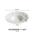 Axyaa Ceramic Western Food Plate Set, White Artistic Conception Soup & Pasta Plates