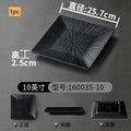 Axyaa High-Quality Black Melamine Square Snack Plate for Home Dining