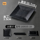 Axyaa Melamine Black Snack Plate: High Quality Square Dining Dish.