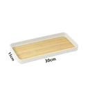 Axyaa Bamboo Pattern Storage Tray: Rectangular Teapot Plate, Kitchen Organizer