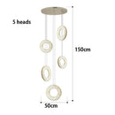 Axyaa Crystal Chandelier Stair Pendant Lamp Living Room Interior Lighting