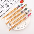 Axyaa Bamboo & Wood Chopsticks Set - Non Slip, Non Moldy, Multi Color