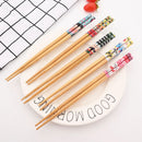 Axyaa Bamboo & Wood Chopsticks Set - Non Slip, Non Moldy, Multi Color