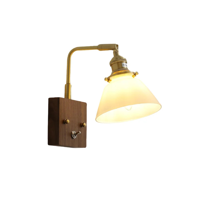 Axyaa Nordic LED Wall Lamps Walnut Glass Stair Light Fixtures for Home Décor