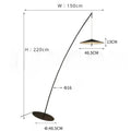 Axyaa Luxe Black Fishing Design LED Floor Lamp - Bedroom Study Lighting