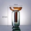 Axyaa Gradient Glass Vase Hydroponic Flower Pot Desk Decor Artificial Floral Arrangement