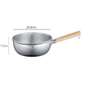 Axyaa Stainless Steel Japanese Soup Pot with Wooden Handle - Kitchen Cookware