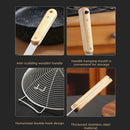Axyaa Stainless Steel Slotted Colander Spoon with Wood Handle - Kitchen Strainer Filter Scoop