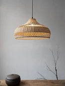 Axyaa Bamboo Rattan Wooden Pendant Light, Seaside Wabi Sabi Decor, Euro American Country Style