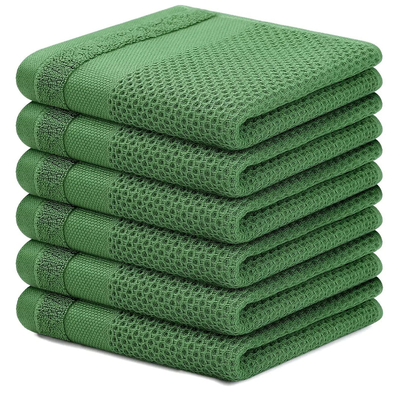Axyaa 6Pcs Soft Cotton Kitchen Towels | Super Absorbent Dishcloth Set