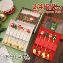 Axyaa Christmas Doll Spoon Fork Set Stainless Steel Tableware Gift Box