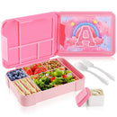 Axyaa Pink Bento Lunch Box for Girls with 6 Compartments - BPA-Free & Microwave-Safe