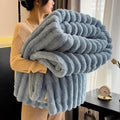 Axyaa Rabbit Plush Coral Fleece Blanket - Soft & Warm Sofa Throw Blanket