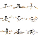 Axyaa Wrought Iron LED Ceiling Chandelier Modern Vintage Lighting