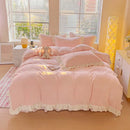Axyaa Winter Princess Fleece Four-piece Bedding Set