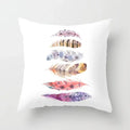 Axyaa White Feather Pillowcase Blue Polyester Cushion Cover for Home Decor