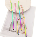 Axyaa Stainless Steel Wave Straws Set for Drinks and Cocktails