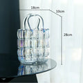 Axyaa Clear Glass Vase Handbag for Floral Arrangements & Home Decor
