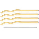 Axyaa Stainless Steel Wavy Straws Set with Brush for Drinks Bar Accessories