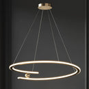 Axyaa Modern Gold Ring LED Pendant Lights Chandelier for Living, Dining, Bedroom