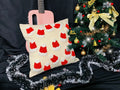 Axyaa Christmas Tree Circle Velvet Embroidery Linen Pillow Cover
