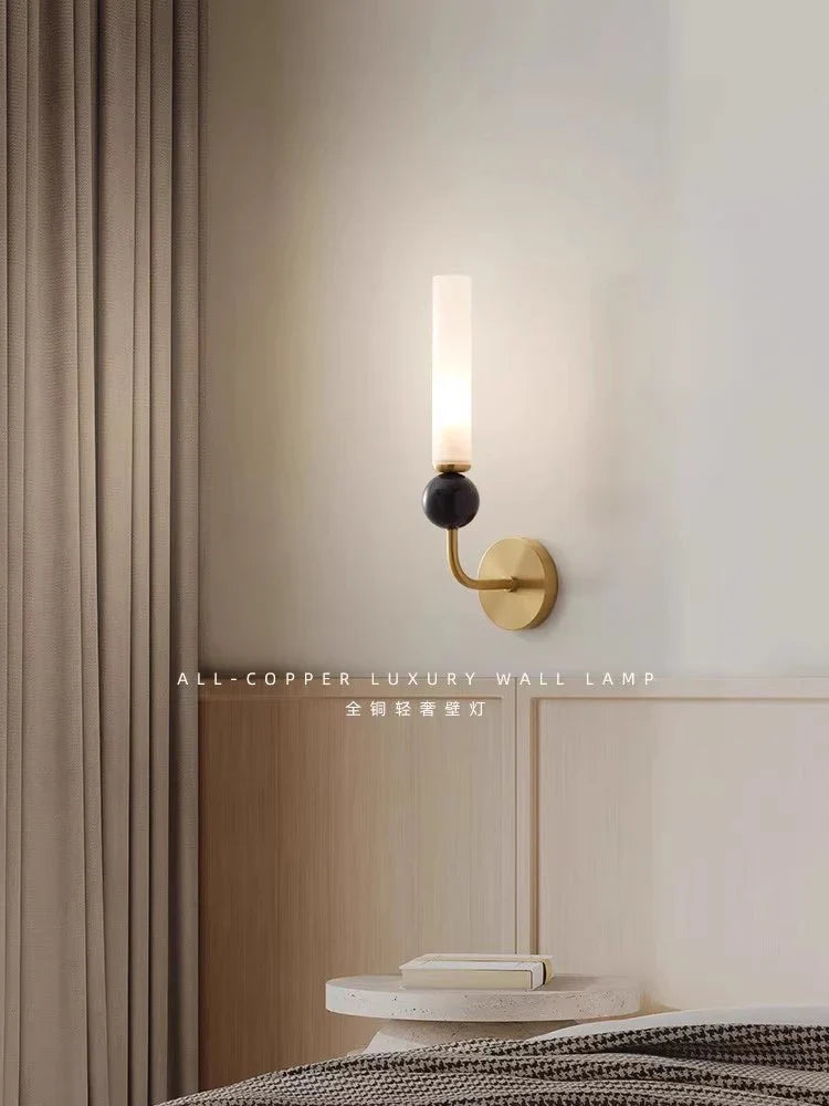 Axyaa Marble Wall Lamp: Modern Copper Nordic Lighting Fixture
