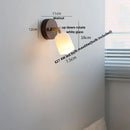 Axyaa Walnut Wood LED Wall Lights Bedroom Reading Lamp Glass Rotate White